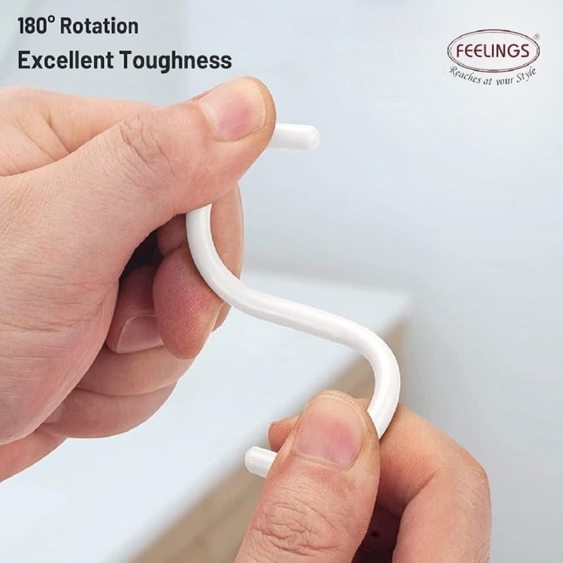 FEELINGS Shower Curtain Rings,Shower Curtain Hooks Shower Rings for Curtain, Plastic Shower Curtain Rings Smoothly Shower Hooks for Shower Curtain Rod (White,12 Pcs) - Image 4