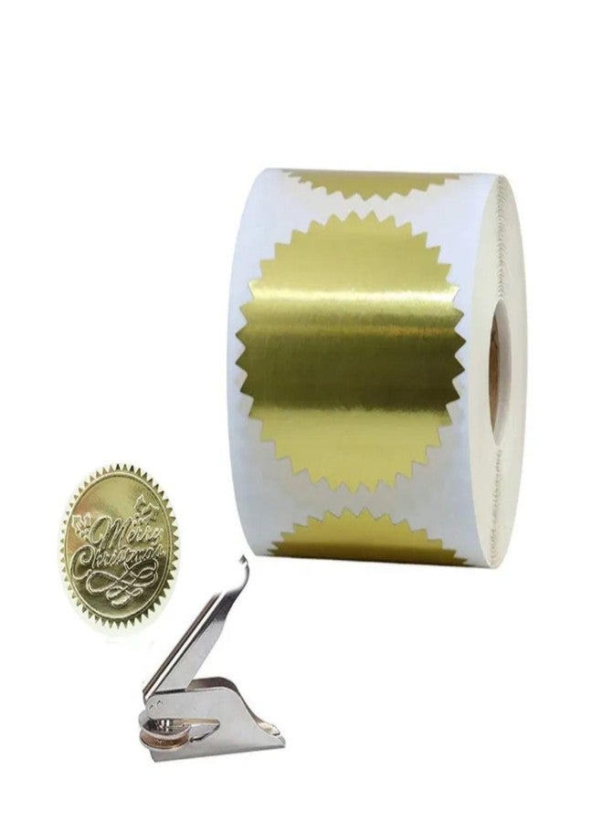 SNOOGG 2x2 Inch 80 piece Gold Foil Certificate Seals Stickers - Embossable Serrated Wafer Labels for Awards, Diplomas, Notary, Wedding Envelopes, Gift Packaging & Business Box Sealing - Image 1