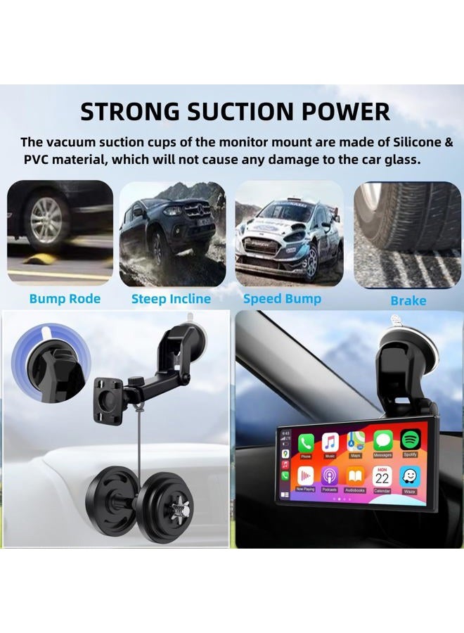 Epronic Flexible Dashboard Suction Cup Bracket Mount for Carplay Screen Monitor, Compatible with Most 7Inch 9Inch 9.3 Inch 10.26 Inch Portable Monitor Cell Phone Windshield Suction Cup Mount - Image 5