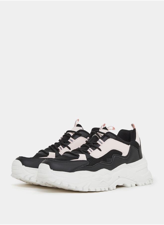 Styli - Colorblock Chunky Lace Up Sneakers - Image 1