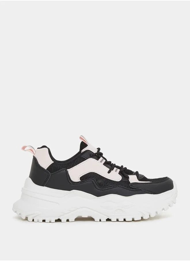 Styli Colorblock Chunky Lace Up Sneakers