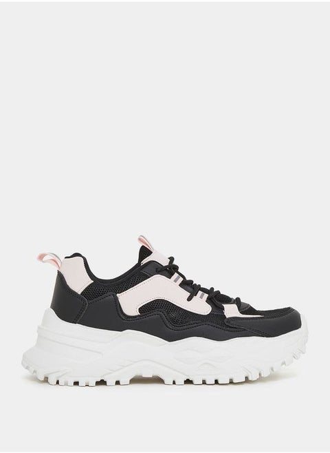 Colorblock Chunky Lace Up Sneakers