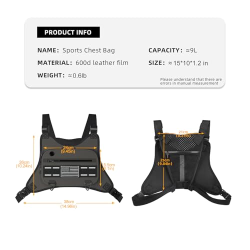 Dzanwo Sports Chest Bag For Men Women, Running Vest Bag With Built,Phone Holder For Workouts&Ski&Cycling&Hiking,Motorcycle Accessories - Image 5