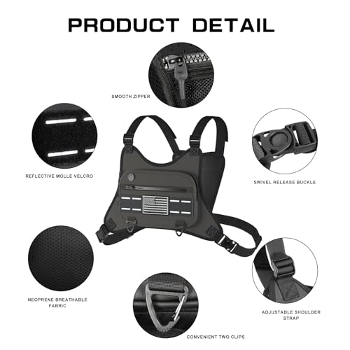 Dzanwo Sports Chest Bag For Men Women, Running Vest Bag With Built,Phone Holder For Workouts&Ski&Cycling&Hiking,Motorcycle Accessories - Image 4