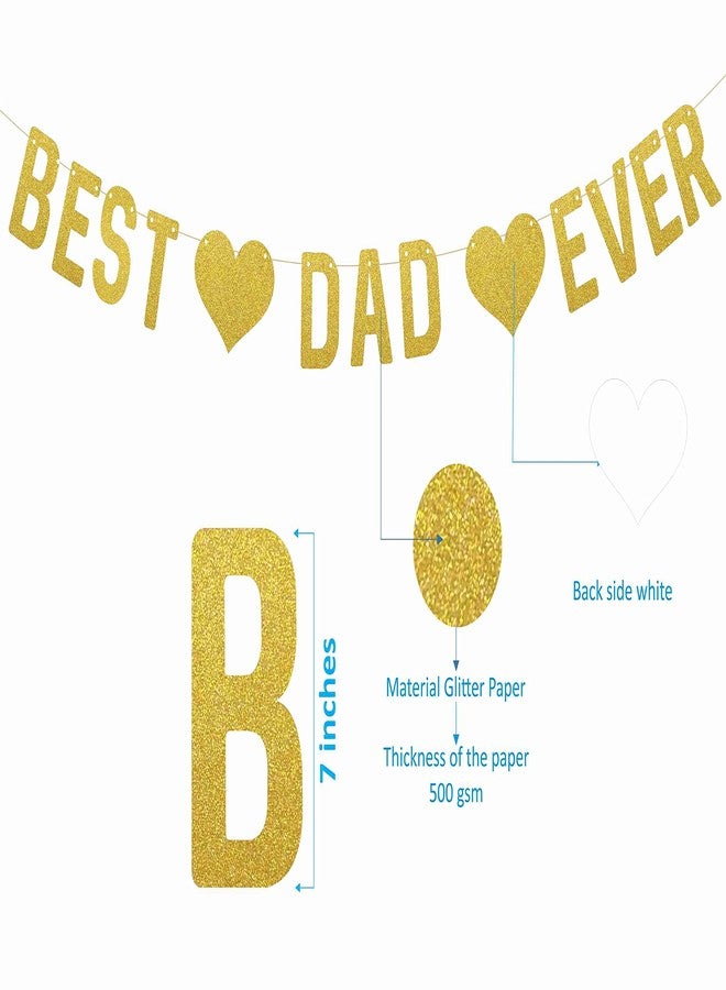 SVM CRAFT® Best Dad Ever cake topper and banner for dad birthday-Fathers Day Cupcake Toppers - Image 3
