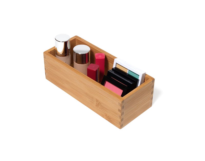 Lipper International Bamboo Utensil Holder Storage Box for Cooking Tools  Makeup  or Office Supplies  4"" x 9 1/4"" x 3"" - Image 3