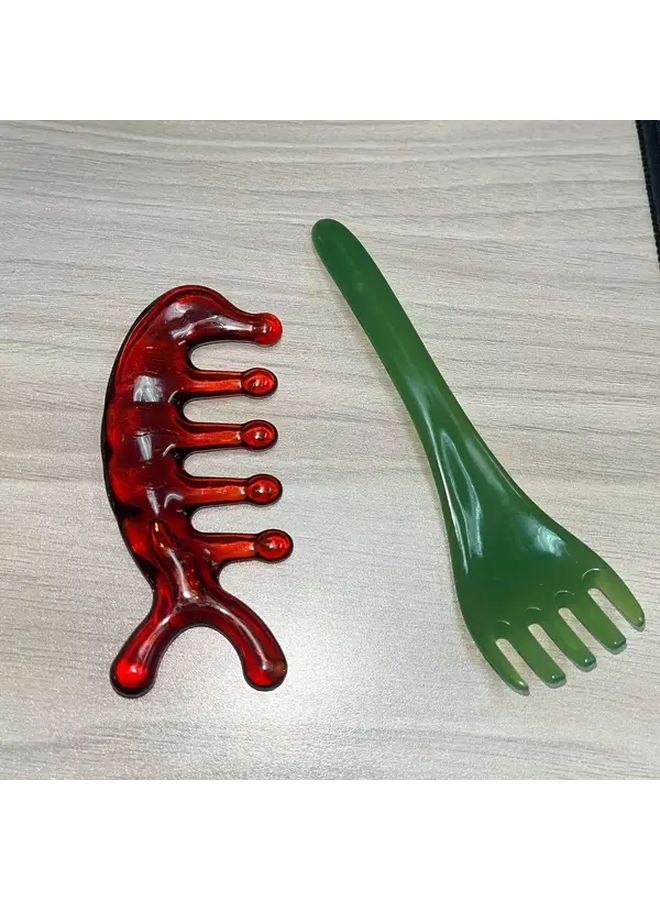 2pc Massage Claws And Comb Handheld Body Head Back Gua Sha Massager Deep Relaxation Gift - Image 1