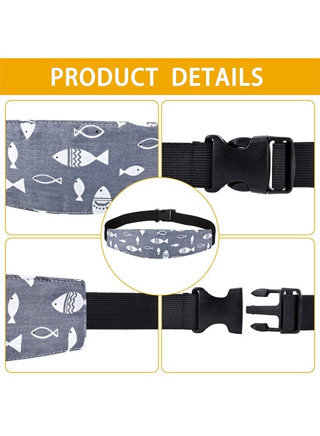 2Pcs Baby Carseat Head Support, Car seat Straps Pillow Support Ban, Stroller Neck Relief Strap Headrest, Slumber Sling Sleep Positioner for Toddler Infants Child Children Kids(Black Cloud + Fish) - Image 4