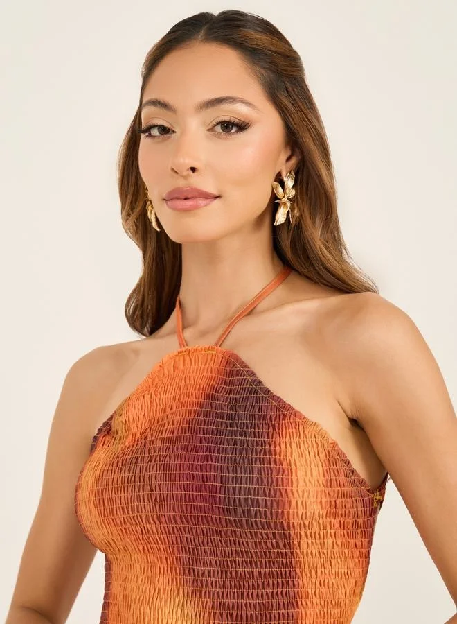 Styli Tie-Dye Halter Dress