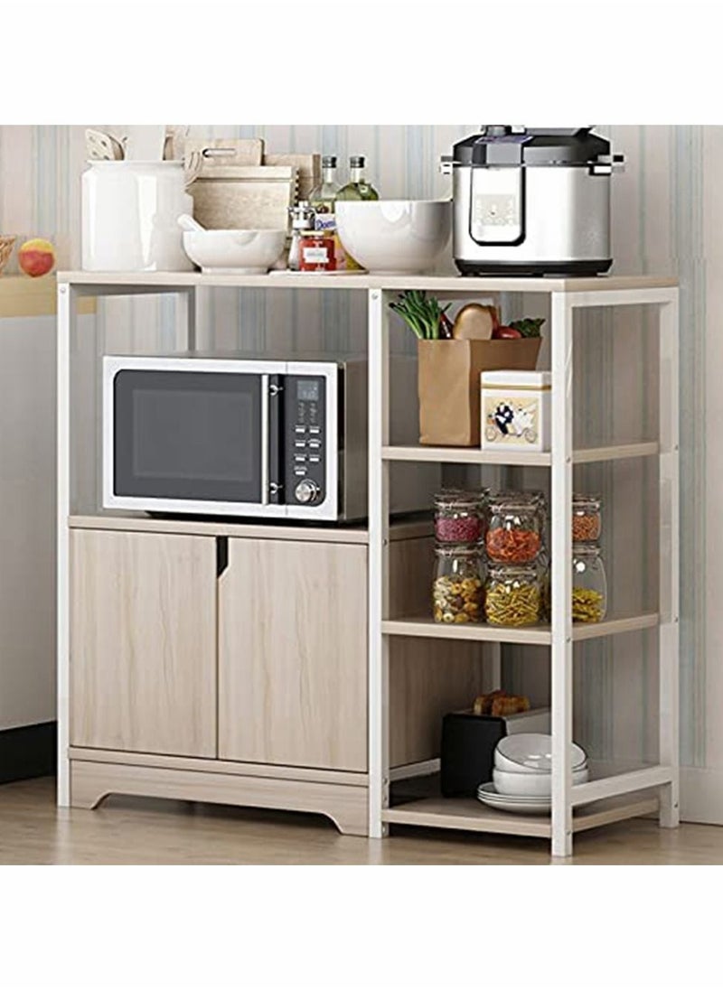HomarKet 4-Tier Kitchen Storage Shelf Microwave Oven Stand Rack Spice Organizer with Storage Cabinet Large Storage Rack for Home Hotel Living Room Bathroom and Office  - Image 1