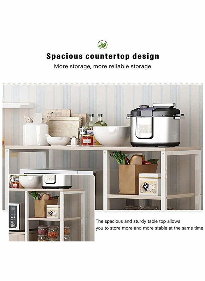 HomarKet 4-Tier Kitchen Storage Shelf Microwave Oven Stand Rack Spice Organizer with Storage Cabinet Large Storage Rack for Home Hotel Living Room Bathroom and Office  - Image 3