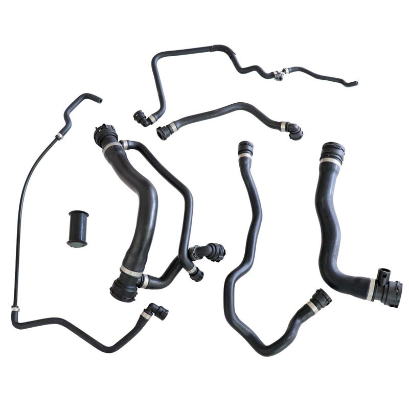 FZJDSD Radiator Coolant Water Hose Pipe Kit 7 Hoses Compatible with BMW 550i 650i 2006 2007 2008 2009 2010 Replace 17127542540 11531436409 17127519248 17127534917 17127568246 11531438634 11511439976