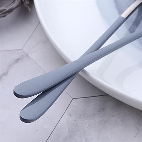 pepplo® 8 Inch Soup Spoons Stainless Steel, Round Head Soup Spoons, Modern Thick Long Handle SUS304 Korean Spoon, Dinner Metal Spoons for Soup, Grain,Dessert,Milk,Tea,Coffee, Set of 4(Silver) - Image 5