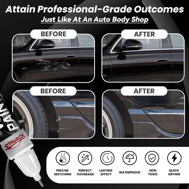xdotoar Matte Black Touch Up Paint for Cars, Universal and Color Accurate Automotive Scratch Repair Pen, Lasting Auto Scratch Remover, Quick Drying, Weather Resistant, Easy to Use, Versatile Use - Image 2