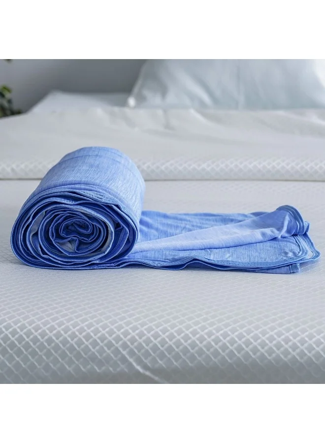 DANUBE HOME SS25 Arctic Cool Double Cooling Blanket - Blue 220x240 cm | Super King Size | 100% Polyester | Ideal For Hot Sleepers & Summer Nights