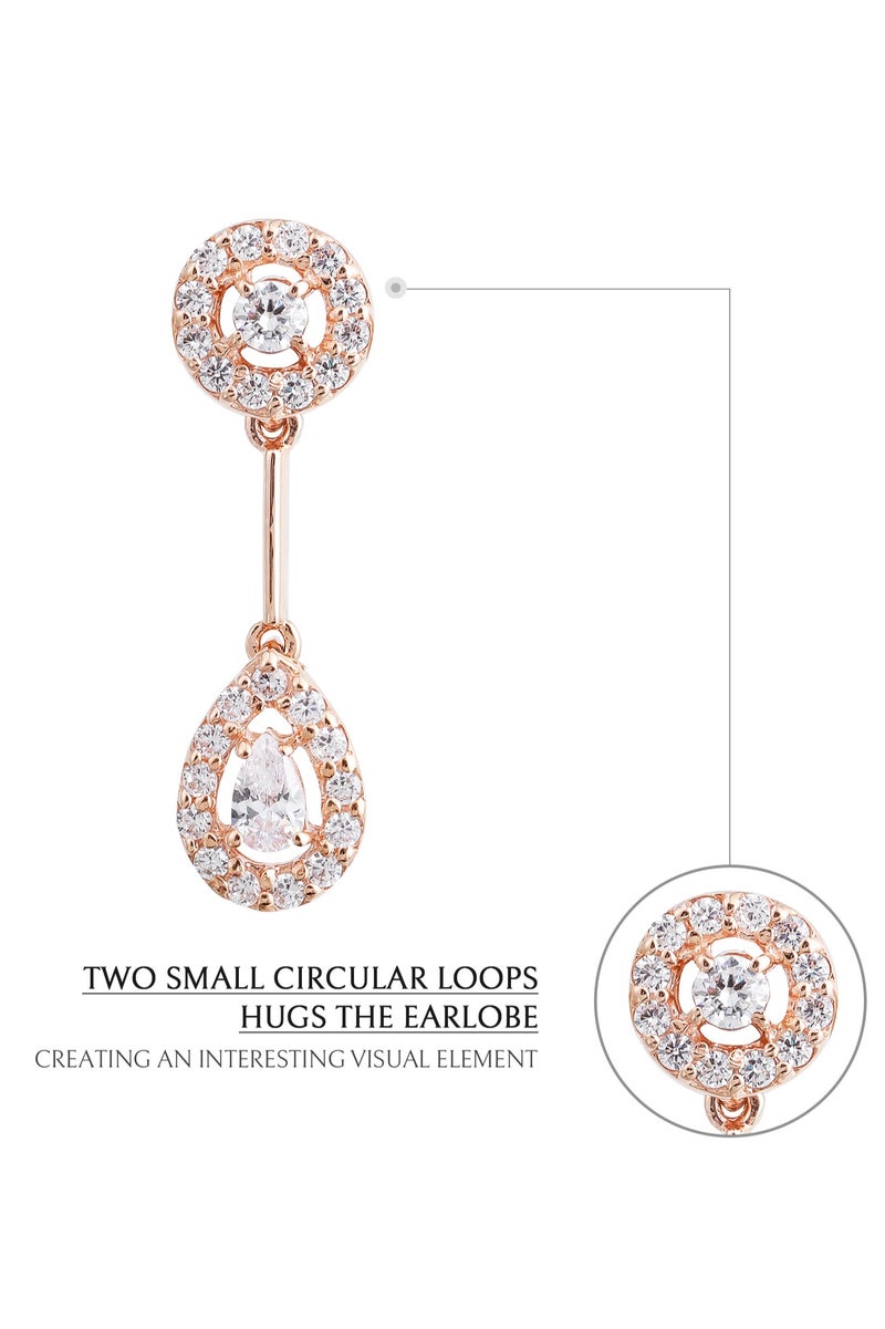 AWNL Tear Drop Earrings for Women, S925 Sterling Silver with 18K Rose Gold Plated Eardrop Gift for Wife Girlfriend - Image 3