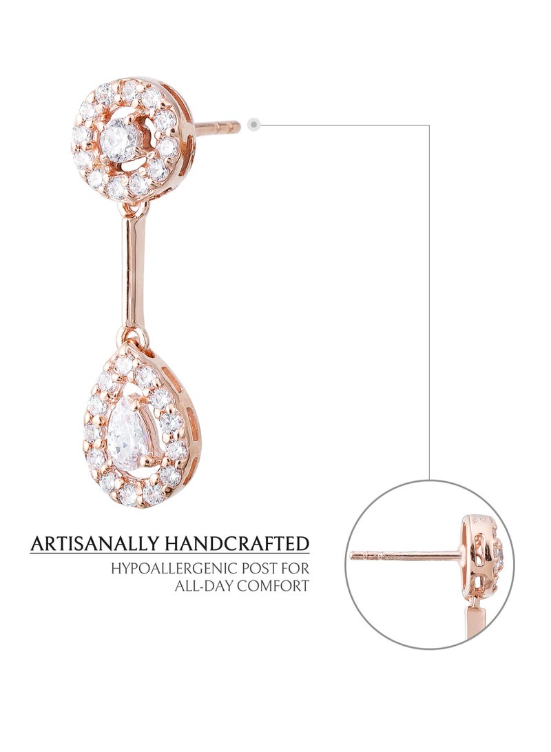 AWNL Tear Drop Earrings for Women, S925 Sterling Silver with 18K Rose Gold Plated Eardrop Gift for Wife Girlfriend - Image 5