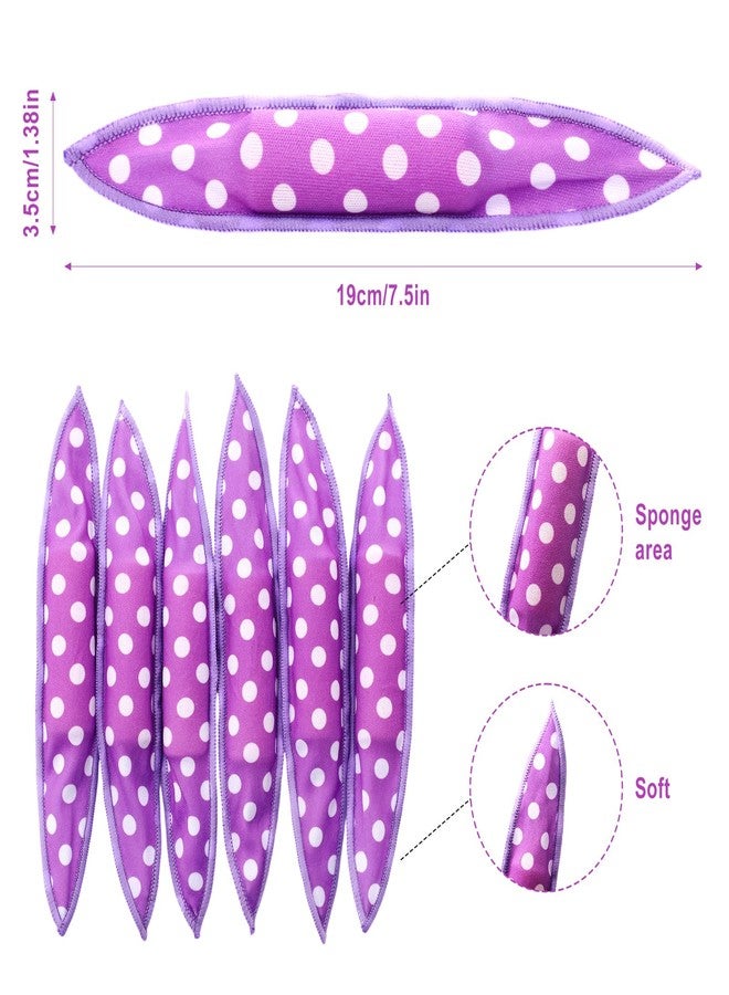 Bememo 40 Pieces Soft Curlers Hair Rollers Pillow Rollers for Hair Curlers to Sleep in Overnight Heatless No Heat for Long Short Foam Sponge Rag Large Styling Tools(Purple) - Image 2