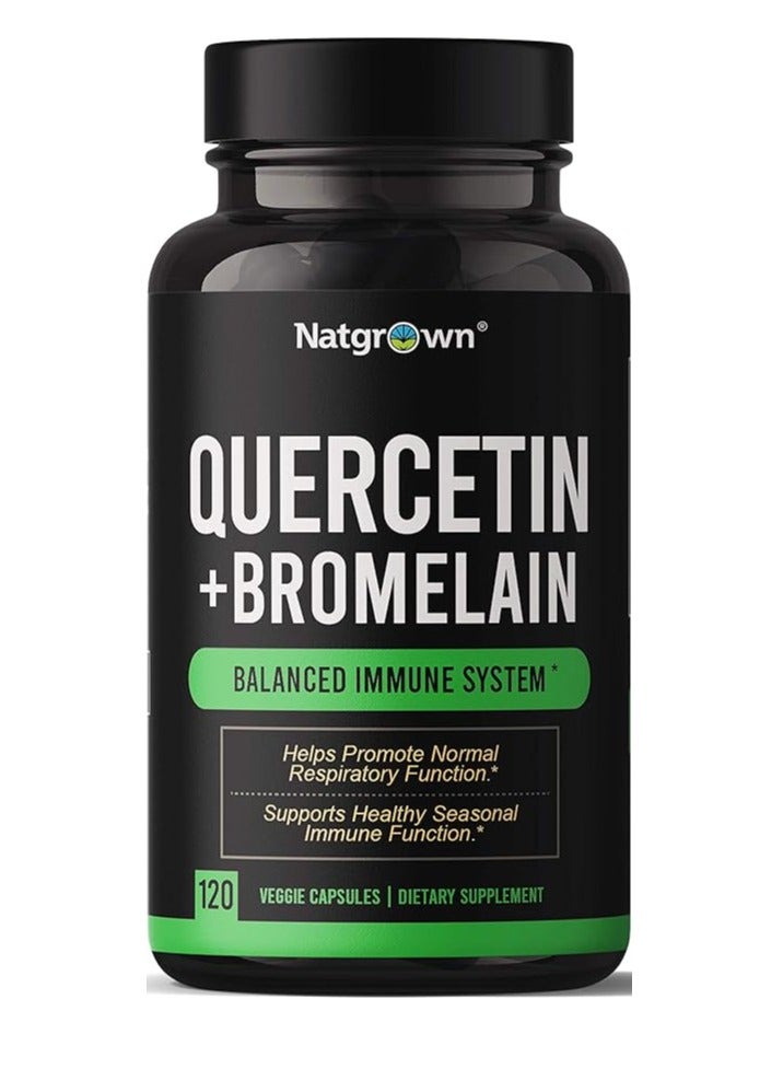 Natgrown Quercetin with Bromelain Supplement Complex - 120 Capsules