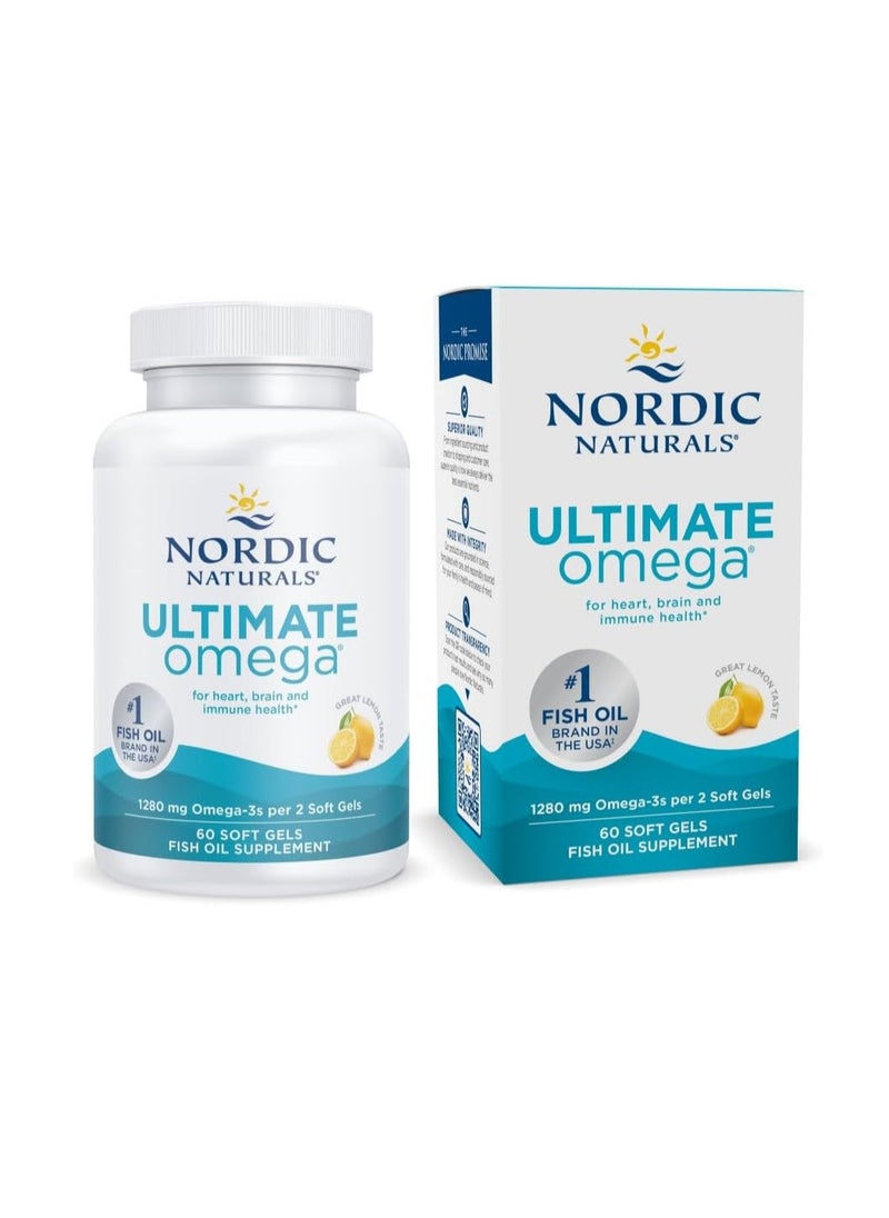 NORDIC NATURALS Ultimate Omega, Support For A Healthy Heart, 60 Soft Gels 