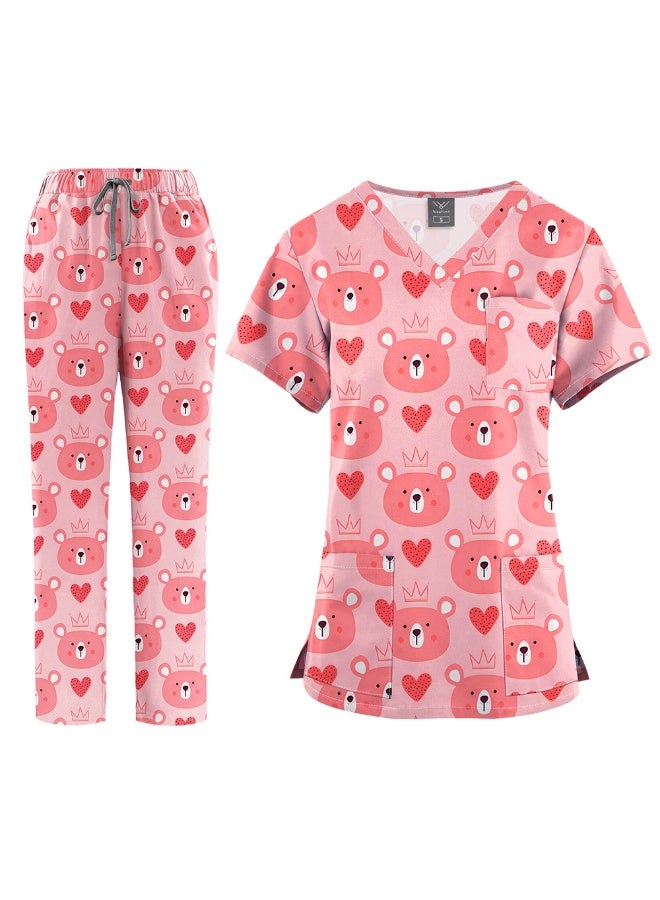 NIBEMINENT Clinical Work Clothes Women Nurse Scrubs Tops Pharmacy Working Pants Medical Doctor Surgical Nursing Uniforms - Image 1