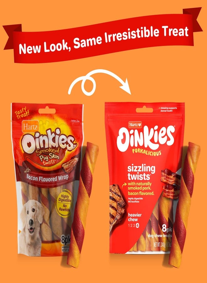 Hartz Oinkies Porkalicious Smoked Pig Skin Twists Bacon Flavored Dog Treats, 8.7 Ounce - Image 2