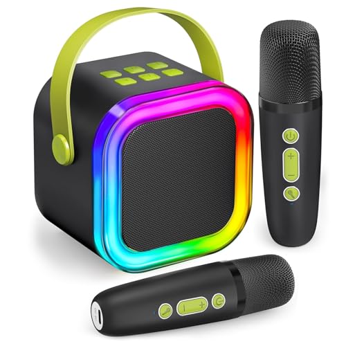 IROO Mini Karaoke Machine for Kids 2026 TOP Toys Birthday Valentines Day Gifts Ideas for Girls Ages 4 5 6 7 8 9 10 12 Years Old Portable MP3 Player with 2 Wireless Mics for Family Home Party - Image 1
