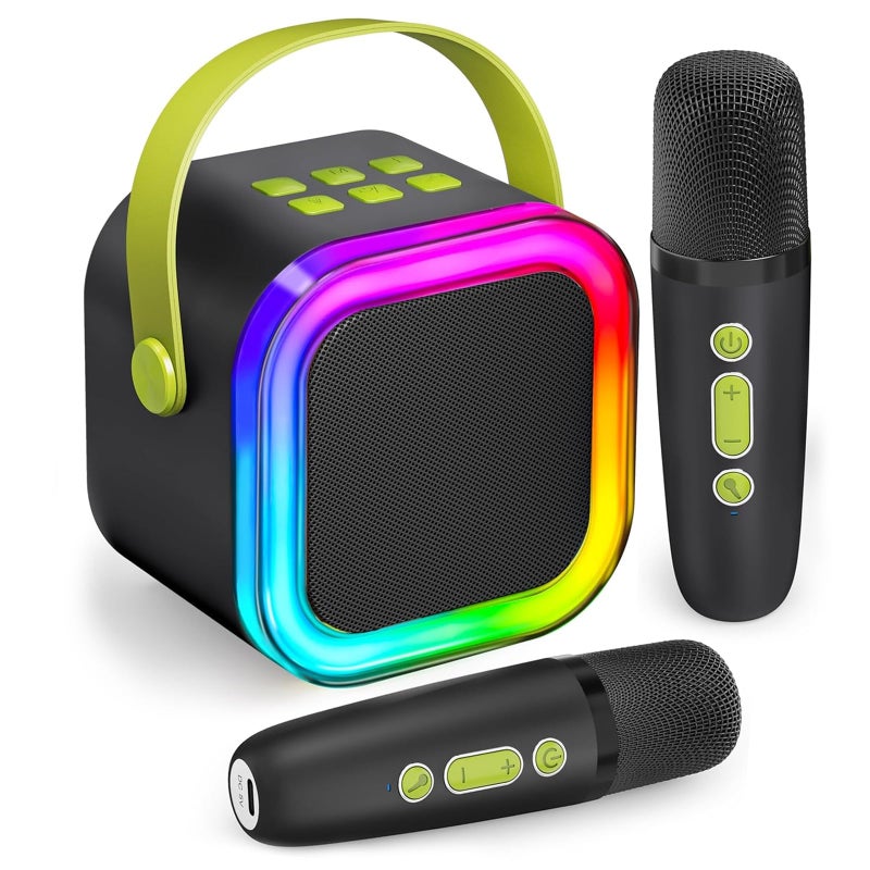 IROO Mini Karaoke Machine for Kids 2026 TOP Toys Birthday Valentines Day Gifts Ideas for Girls Ages 4 5 6 7 8 9 10 12 Years Old Portable MP3 Player with 2 Wireless Mics for Family Home Party - Image 3