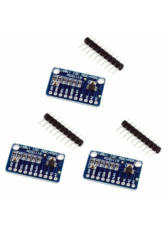 HiLetgo 3pcs ADS1115 16 Bit 16 Byte 4 Channel I2C IIC Analog-to-Digital ADC PGA Converter with Programmable Gain Amplifier High Precision ADC Converter Development Board for Arduino Raspberry Pi - Image 1