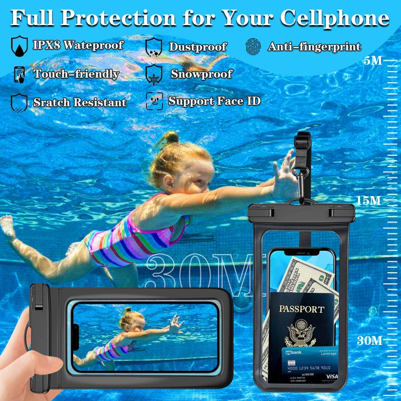Famoby 8 Pack Multicolor Universal Waterproof Phone Pouch, Large Phone Waterproof Case Dry Bag (Protection Level: IP68) Outdoor Sports for Apple iPhone,Samsung,and up to 7.5" (Multicolor 8 Pack) - Image 4