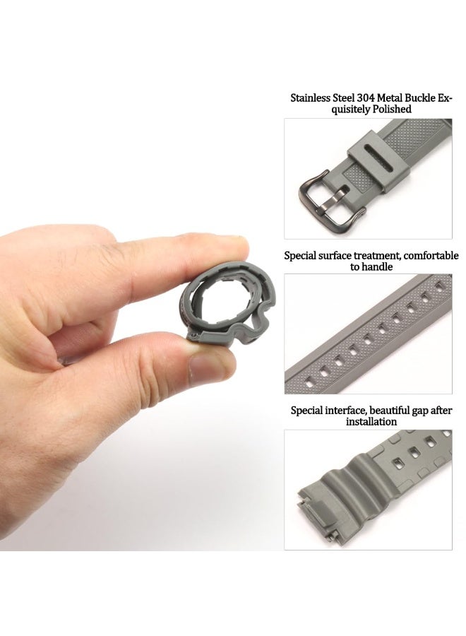 KISSUN Natural Resin Replacement Watch Band Compatible with Casio AE-1200 SGW-300H MRW-200H W-735H Waterproof Rubber strap - Image 5