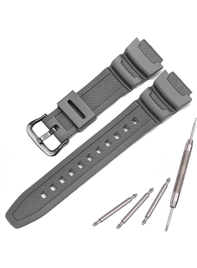 KISSUN Natural Resin Replacement Watch Band Compatible with Casio AE-1200 SGW-300H MRW-200H W-735H Waterproof Rubber strap - Image 1
