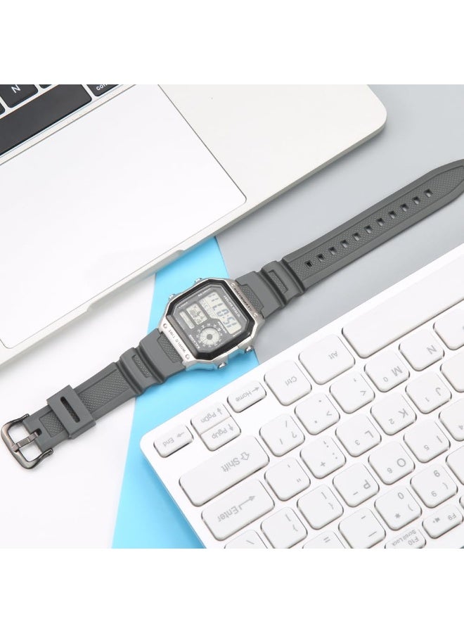 KISSUN Natural Resin Replacement Watch Band Compatible with Casio AE-1200 SGW-300H MRW-200H W-735H Waterproof Rubber strap - Image 4