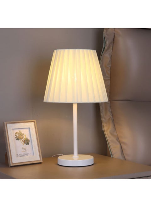 Bedroom Bedside Lamp Net Red Light Girl's Heart Nordic Retro Table Lamp Decoration Ins Girl's High-value Nightlight-Color:Fabric-white Large Size-9 Watts-12 Watts Three-color Led Bulb-separate Light Bulb