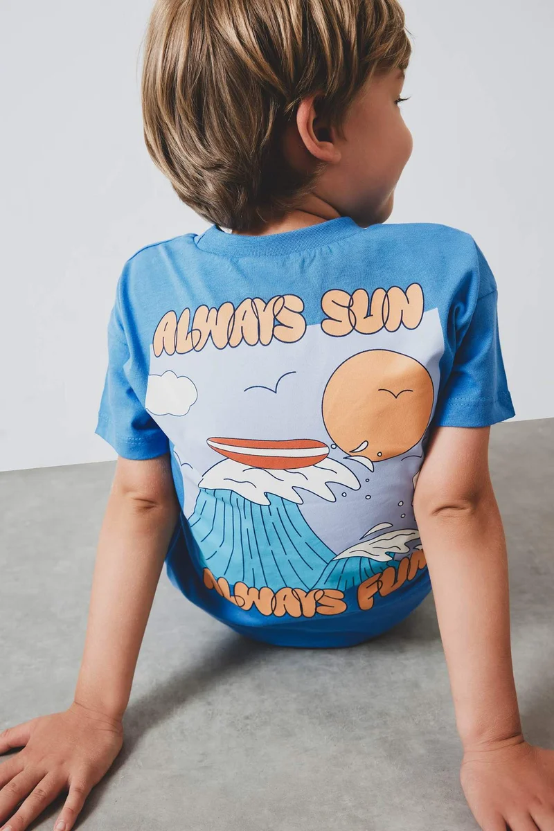 ديفاكتو Baby Boy Printed 2 Piece Set T-Shirt Shorts