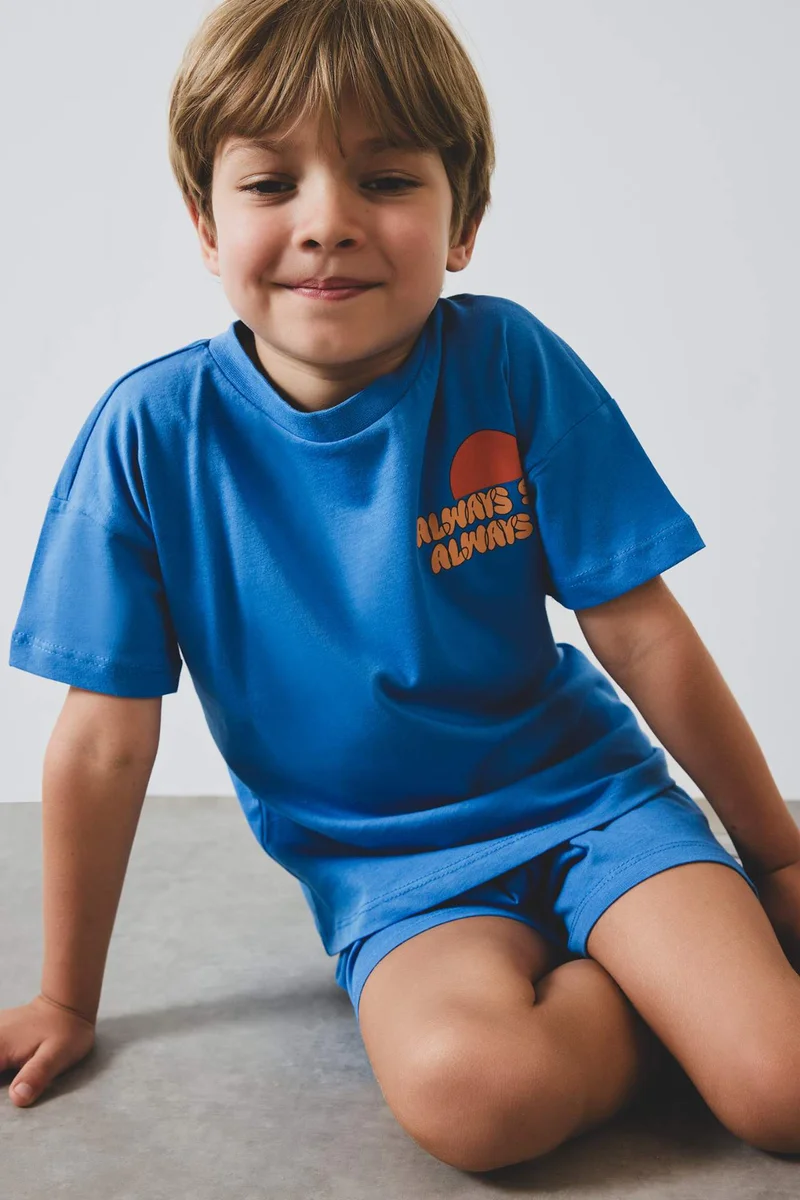 ديفاكتو Baby Boy Printed 2 Piece Set T-Shirt Shorts