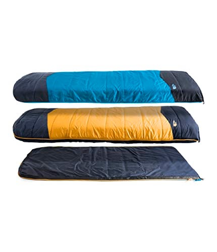 The North Face Dolomite One 15F / -9C, 3-in-1 Insulated Sleeping Bag | Water Repellent, Rectangular Shape, Fleece Lined Mid Layer, Hyper Blue/Radiant Yellow-NPF, Regular - Image 3
