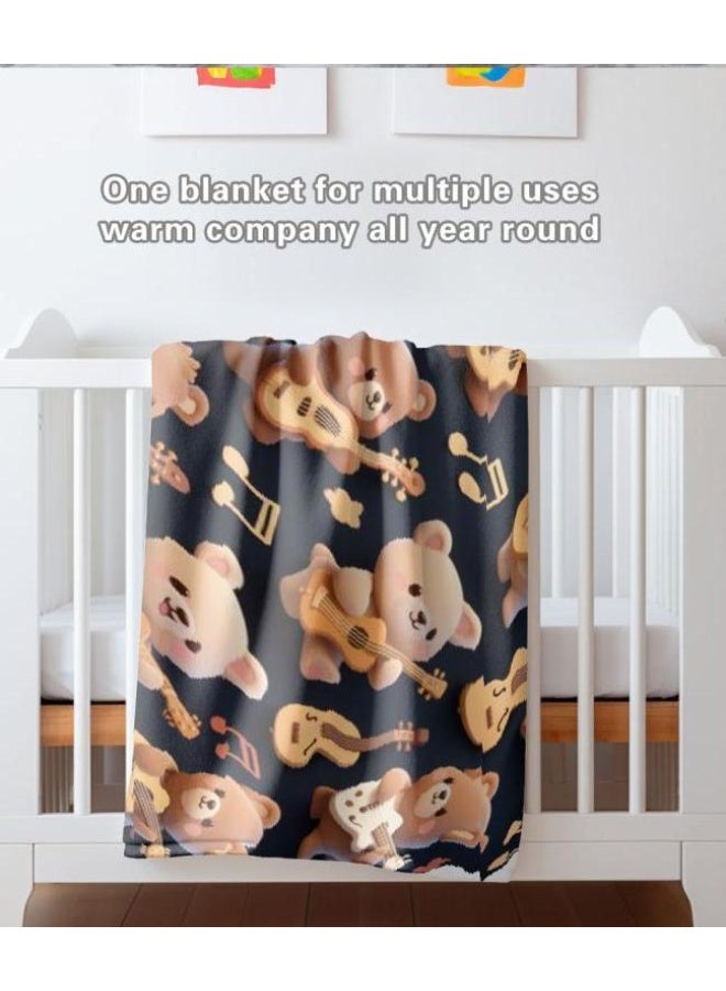 عام بطانية رقيقة من الفانيلا الكرتونية للأطفال والرضع (دافئة ومريحة، ومناسبة للنوم والألعاب) 70 سم * 100 سم - Image 1