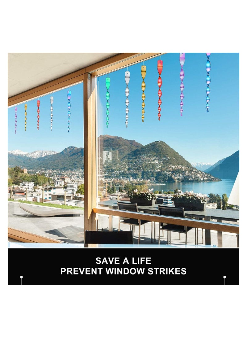 SYOSI 18 Pieces Devices Reflective Scare Spiral Rods Hanging to Keep Birds Away from Garden House - Image 5