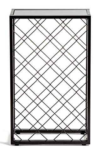 Mango Steam 23 Bottle Black Wine Rack with Glass Top Shelf, Free Standing for Home, Kitchen and Bar - Image 3