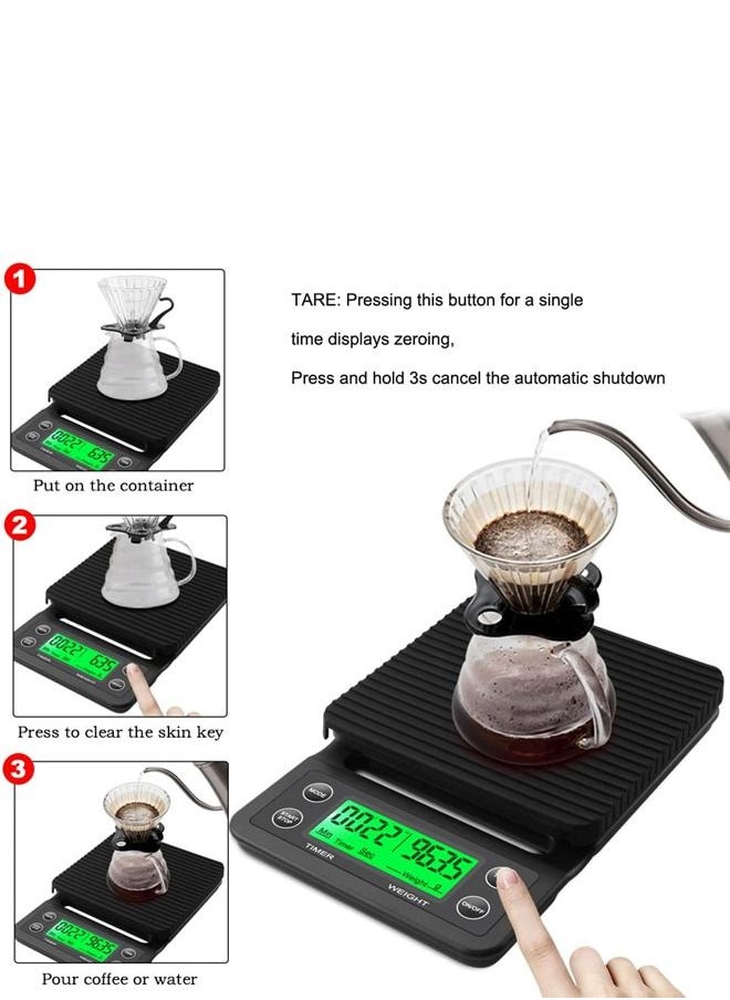 LCD Display Coffee Drip Scale - 5kg/0.1g