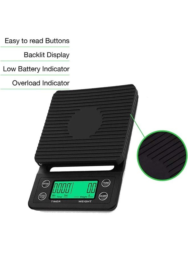 LCD Display Coffee Drip Scale - 5kg/0.1g
