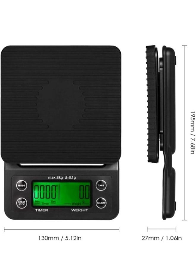 LCD Display Coffee Drip Scale - 5kg/0.1g