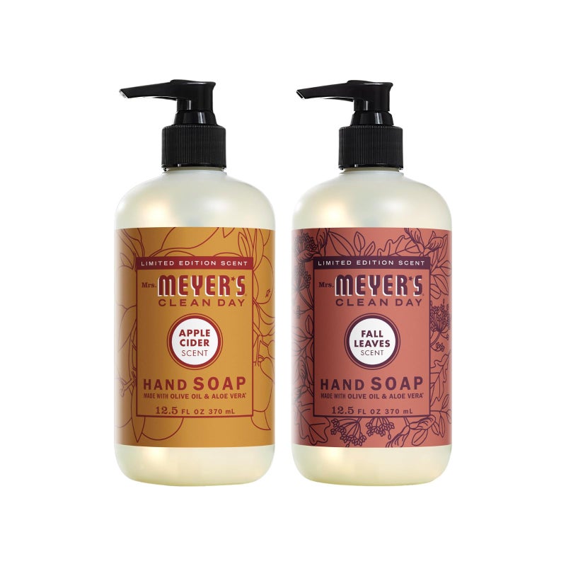 Mrs. MEYER'S CLEAN DAY Liquid Hand Soap 2 Pack Variety, 12.5 OZ Each, 1 CT (Apple Cider + Fall Leaves) - Image 1