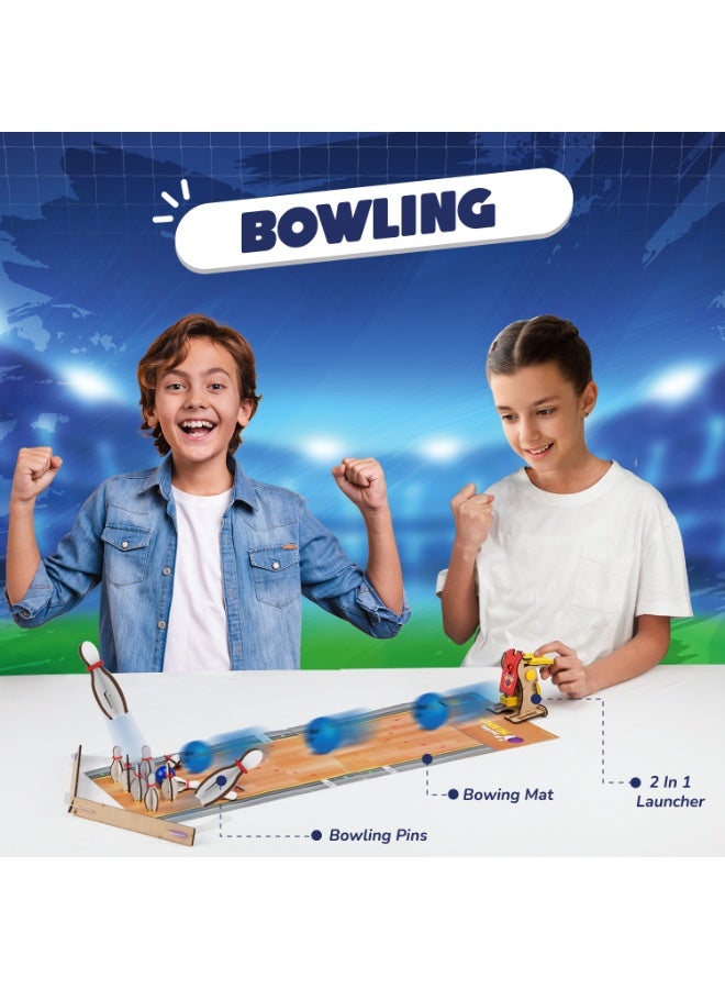 Smartivity 3in1 Basketball, Soccer, Bowling I Indoor Sports Game for Kids 6-12 Years Old I for Boys & Girls | DIY STEM Toy for Kids 6,7,8,9,10,11,12, Years I Wooden Construction Kit - Image 5