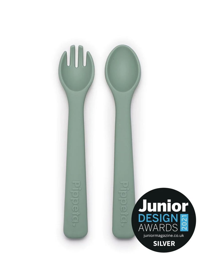 Pippeta Silicone Spoon And Fork For Baby - Meadow Green - pzsku/Z6F145043A9FE0C7B6379Z/45/_/1692772467/a5db5ad4-ebf3-4ce7-80b4-828885cf4fec