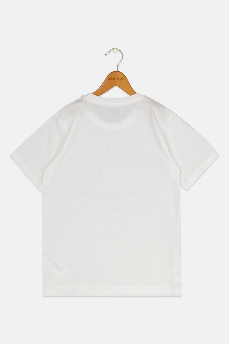 Reebok Kids Boy Sportswear Fit Short Sleeve Outdoor T-Shirt, White - Image 3