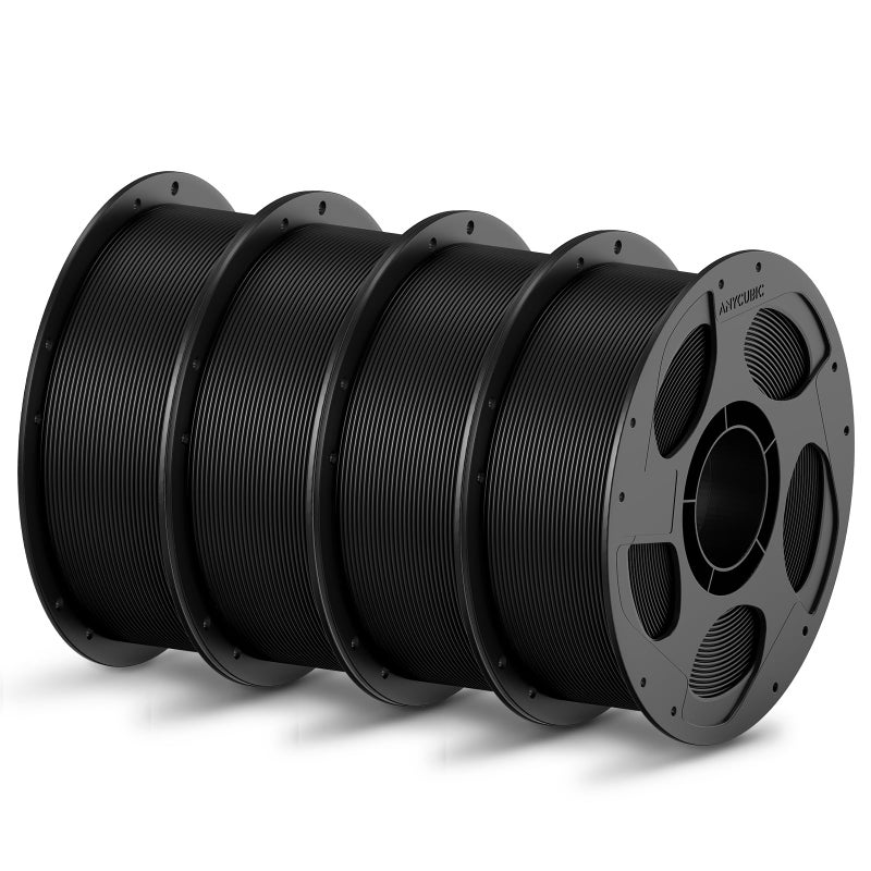 ANYCUBIC PLA Filament 1.75mm Bundle, 3D Printing PLA Filament 1.75mm Dimensional Accuracy +/- 0.02mm, 1KG Reusable Spool (2.2 lbs), 4KG Black - Image 1