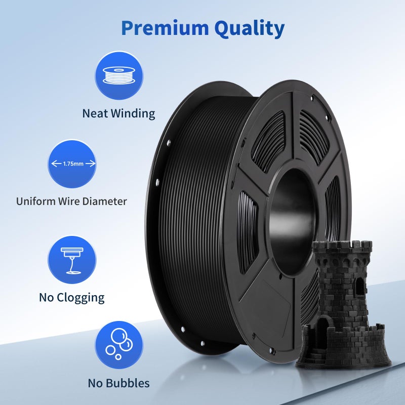 ANYCUBIC PLA Filament 1.75mm Bundle, 3D Printing PLA Filament 1.75mm Dimensional Accuracy +/- 0.02mm, 1KG Reusable Spool (2.2 lbs), 4KG Black - Image 2