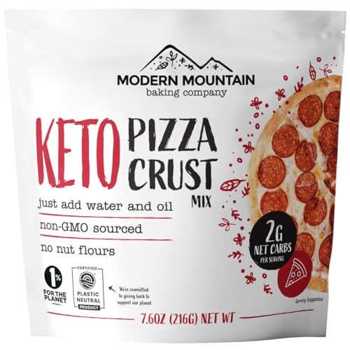 MODERN MOUNTAIN Keto Pizza Crust - Low Carb and Keto Friendly - Only 2g Net Carbs - Incredible Taste and Texture - Zero Sugar - Just Add Water and Oil - Keto Has Never Been So Easy - Keto Food - No Almond Flour - Non-GMO Sourced (7.6oz Mix) (1-Pack) - Image 1